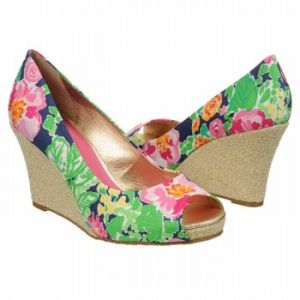 Lilly Pulitzer Resort Chic Wedge Peep Sandals Garden Floral Multi - Womens Sandals.jpg
